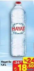 HAYAT SU 1,5 L fiyat ve kampanya bilgisi